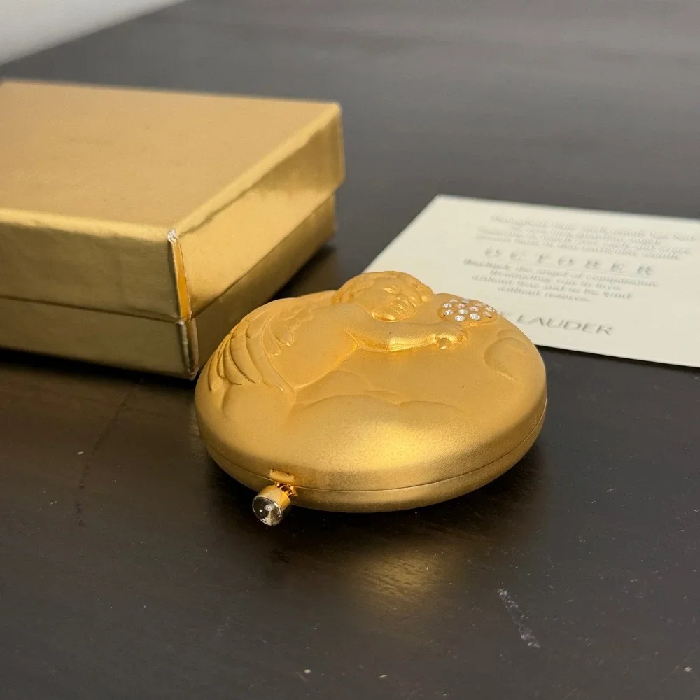 Estee Lauder October Angel Lucidity Translucent Pressed Powder Compact Gold